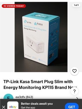 TP-Link Kasa Smart Plug Slim Box in White and Teal